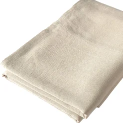 Cream Heavy Linen Bed Cover with Sewing