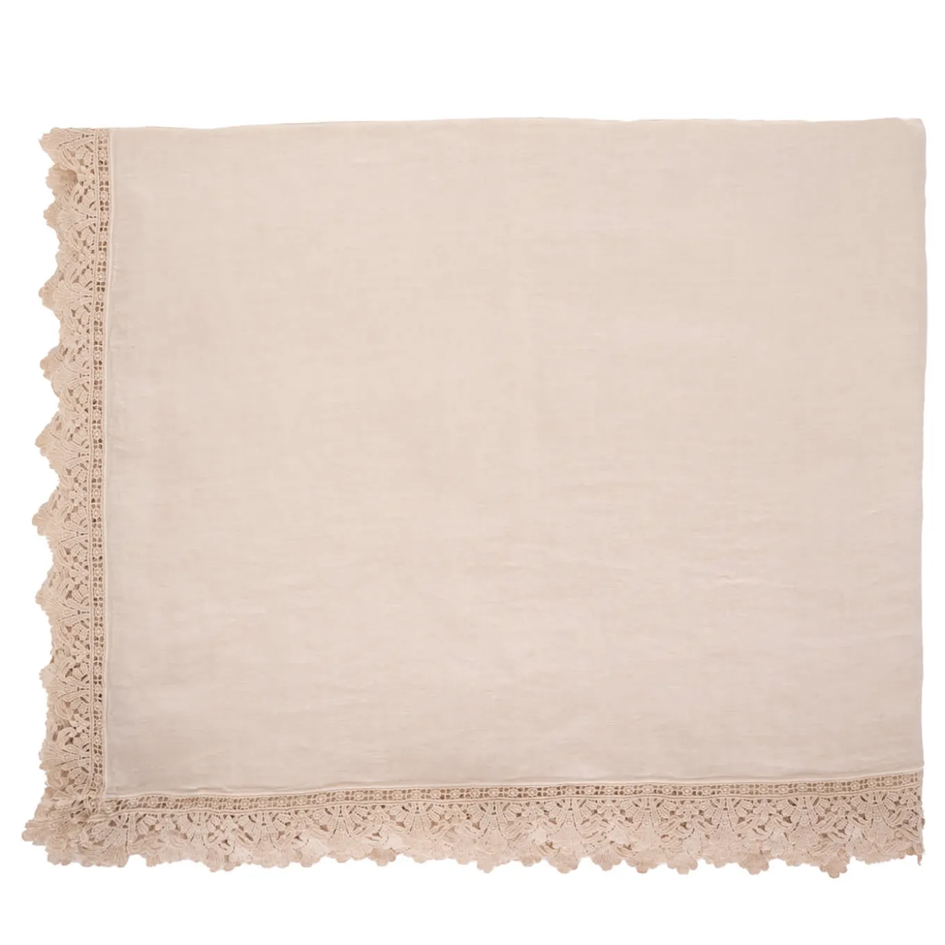 Cream Tablecloth with Sicilian Lace
