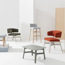 Croissant 577 Light-Gray Stool by Emilio Nanni