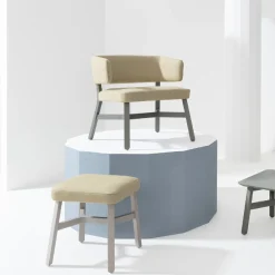 Croissant 579 Pale Yellow Ottoman by Emilio Nanni