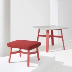 Croissant 564 Red Ottoman by Emilio Nanni