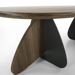 Cross solid Walnut wood and iron Dining Table