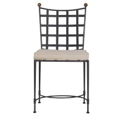 Crossweave Cushioned Wrought-Iron Chair