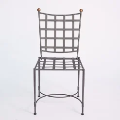 Crossweave Cushioned Wrought-Iron Chair