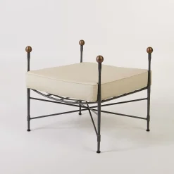 Crossweave Tall Cushioned Pouf