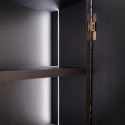 Crown Century Black Ash Wood Bar Cabinet