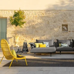 Cruise Alu Right Black Lounge Sofa by Ludovica & Roberto Palomba