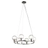 Crystal Ball Nickel 6-Light Chandelier