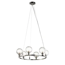 Crystal Ball Nickel 6-Light Chandelier