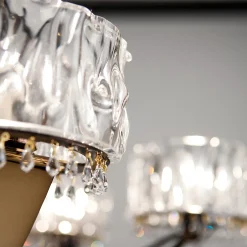 Crystal Blade Floor Lamp with Black Aubergine Finish