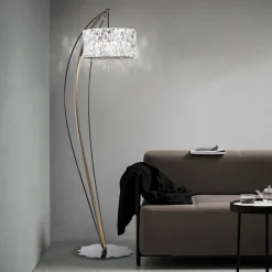 Crystal Blade Floor Lamp with Black Aubergine Finish