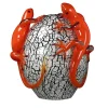 Crystal Egg With Red Glass Geckos