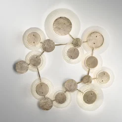 Crystal Hammered Metal 10-lights Ceiling Lamp