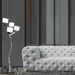 Cube 4-Light Brushed Iron Floor Lamp