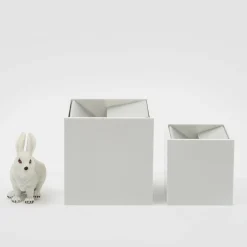 Cubo Large White Ashtray by Bruno Munari