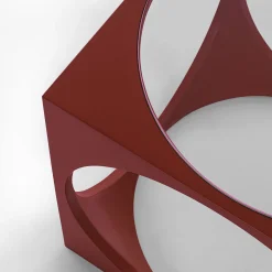 Cubo Red Laquered Wood Coffee Table