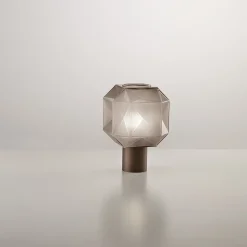 Cubo Satin interior smooth dove grey table lamp