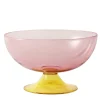 Cuppone Large Yellow and Pink Glass Goblet by Aldo Cibic