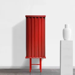 Curl Fire Red MDF Cabinet