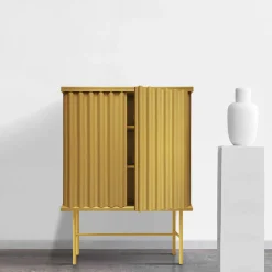 Curl Golden Yellow 2-Door MDF Cabinet
