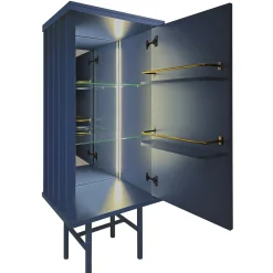 Curl Petrol Blue MDF Cabinet