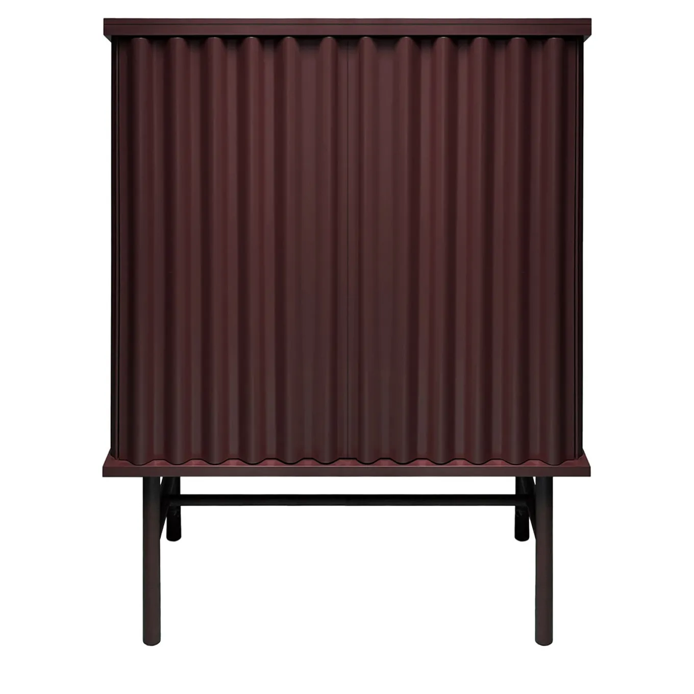 Curl Wine Red 2-Door MDF Cabinet