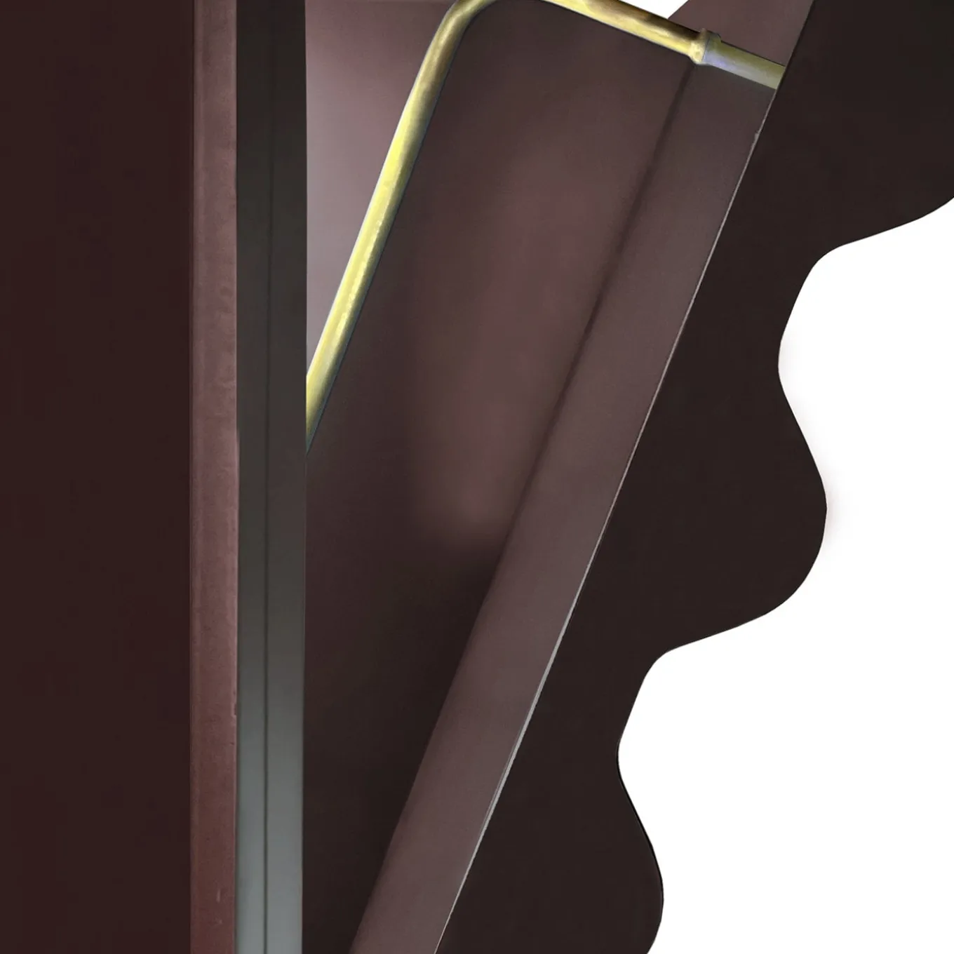 Curl Wine Red 2-Door MDF Cabinet