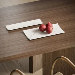 Curvato Medium White Carrara Tray by Studioformart