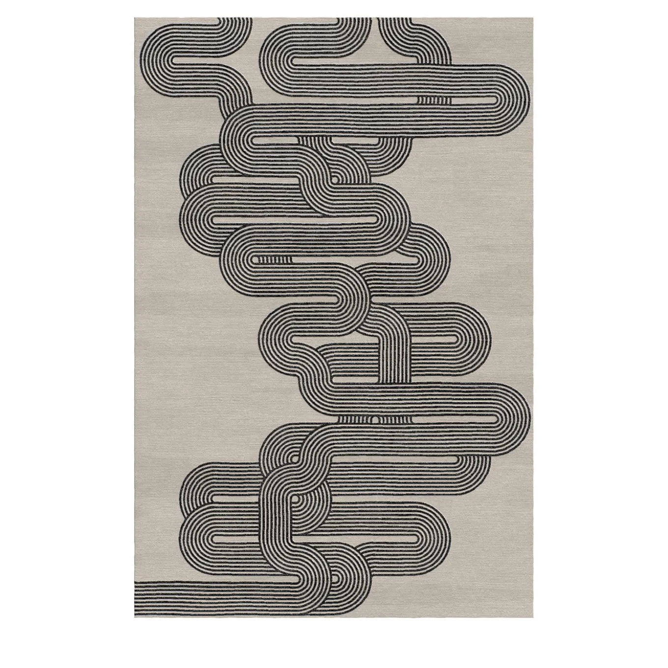 Curve Beige Rug by Giulio Brambilla