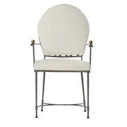 Curved Backrest Cushioned Armchair