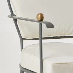 Curved Backrest Cushioned Armchair