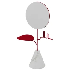 Custode Ruby Red/Carrara Jewelry Stand with Mirror