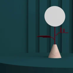 Custode Ruby Red/Carrara Jewelry Stand with Mirror