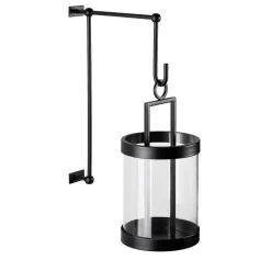 Cylindrical Black Wall Lantern