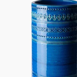 Cylindrical Blue Vase by Aldo Londi