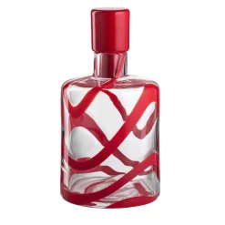 Cyrcus Esse Red & Transparent Murano Glass Bottle