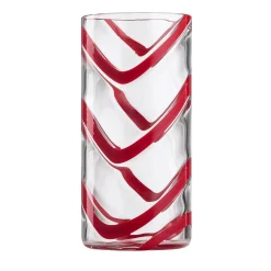 Cyrcus Esse Red and Transparent Murano Glass Highball Glass