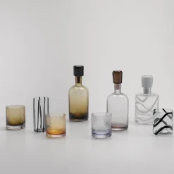 Cyrcus Esse White & Transparent Murano Glass Bottle