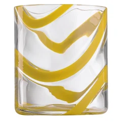 Cyrcus Esse Yellow and Transparent Murano Glass Tumbler Glass