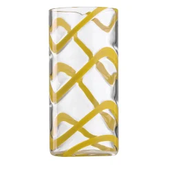 Cyrcus Esse Yellow and Transparent Murano Glass Highball Glass
