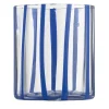 Cyrcus Striped Blue and Transparent Murano Glass Tumbler Glass