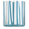 Cyrcus Striped Light-Blue &Transparent Murano Glass Tumbler Glass