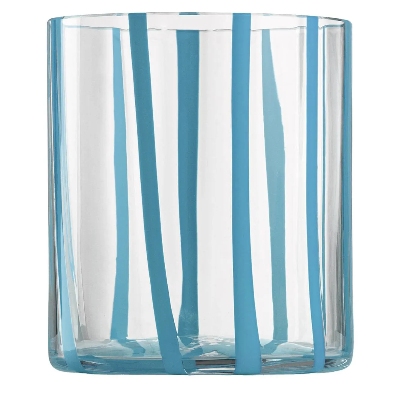 Cyrcus Striped Light-Blue &Transparent Murano Glass Tumbler Glass