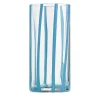 Cyrcus Striped Light-Blue&Transparent Murano Glass Highball Glass
