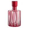 Cyrcus Striped Red & Transparent Murano Glass Bottle