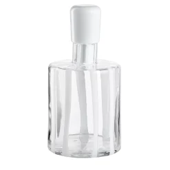 Cyrcus Striped White & Transparent Murano Glass Bottle