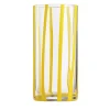 Cyrcus Striped Yellow and Transparent Murano Glass Highball Glass