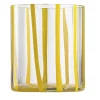 Cyrcus Striped Yellow and Transparent Murano Glass Tumbler Glass