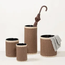 Cézanne Leather & Rattan Umbrella Stand