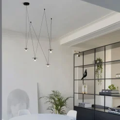 D02 4-Light Black Chandelier